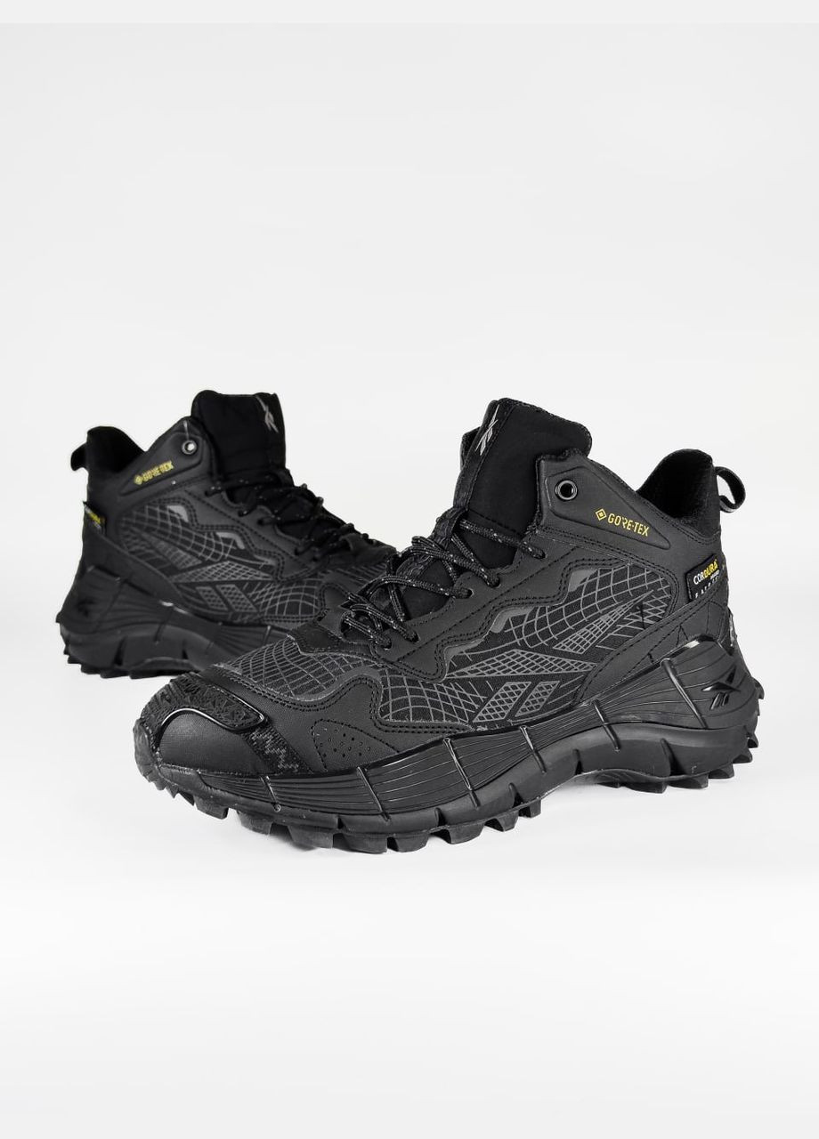 Чорні Зимовий кросівки зимові чоловічі reebok zig kinetica 2,5 edge winter gore-tex black fur | рібук зіг кінетіка 2,5 едж чорні з хутром No Brand
