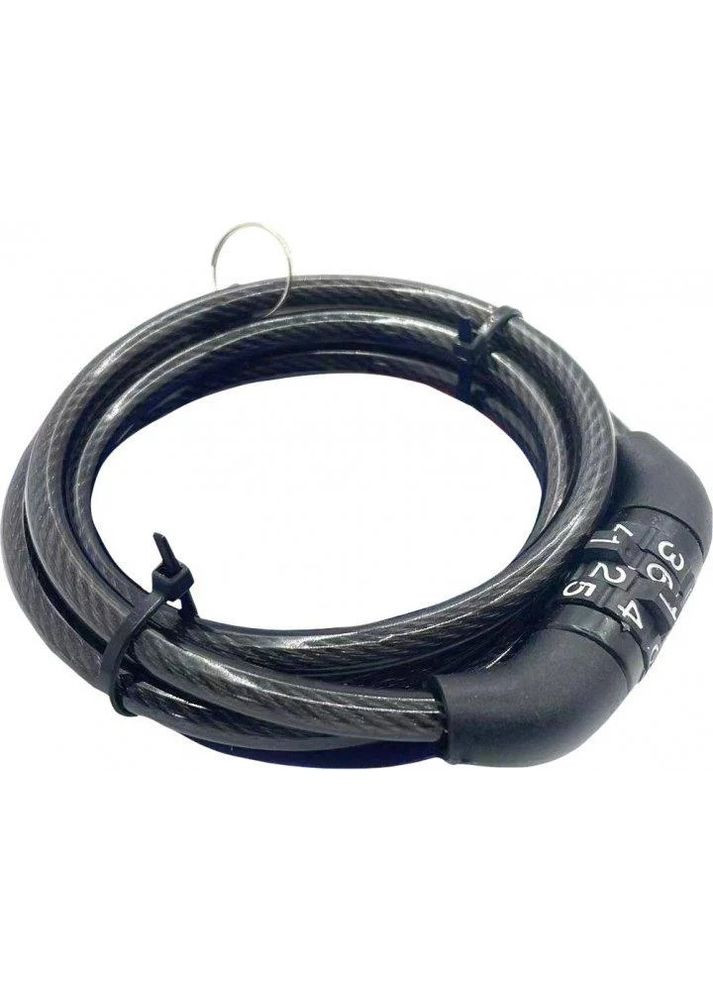 Велосипедный замок 12 мм x 1 м кодовый с креплением Черный (050606) Xiamen (334011980)