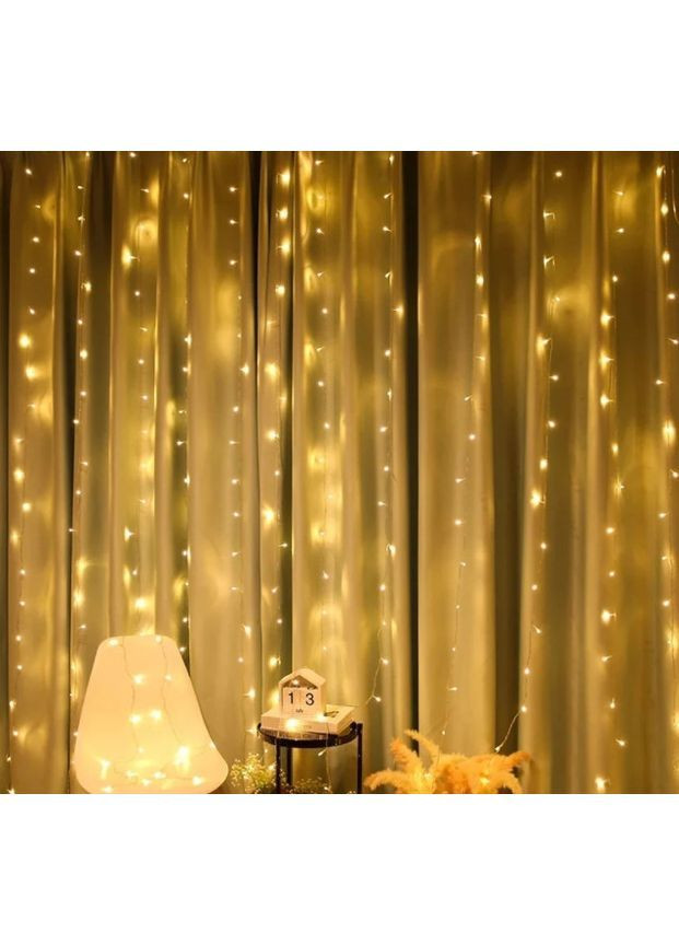 Гірлянда штора Водоспад 240 led 3D 3х2 м Золотий (1308645093) FMA (368754297)