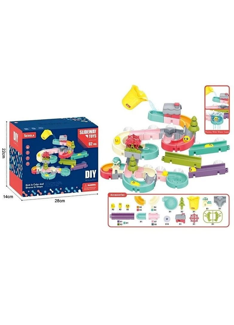 Игра для ванной на присосках, трек, шарики, 62 элемента, в коробке 8366-37а No Brand (390187860)
