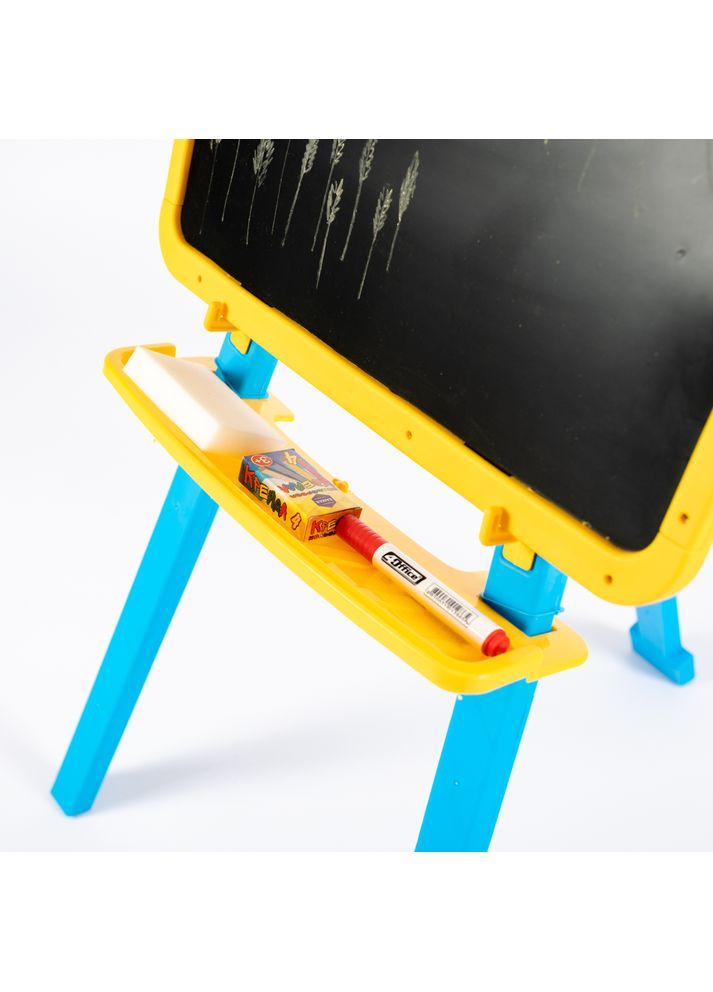 Мольберт для малювання дошка двостороння магнітна жовто-блакитний (013777/1) Doloni (365590378)