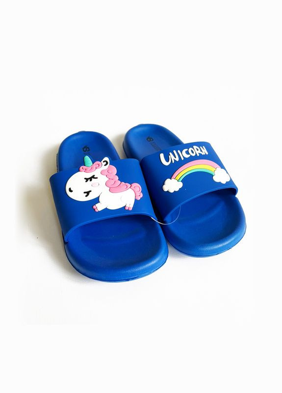 Синие шлепанцы тм для девочки цвет (арт.373030) Unicorn