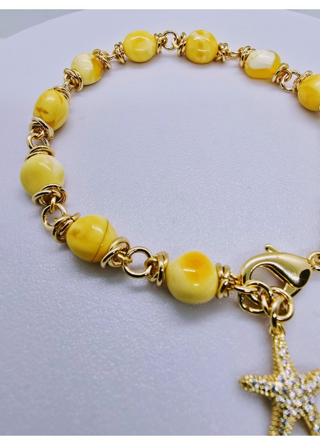 Браслет 3368 з натурального пейзажного бурштину MINOV (363040221)