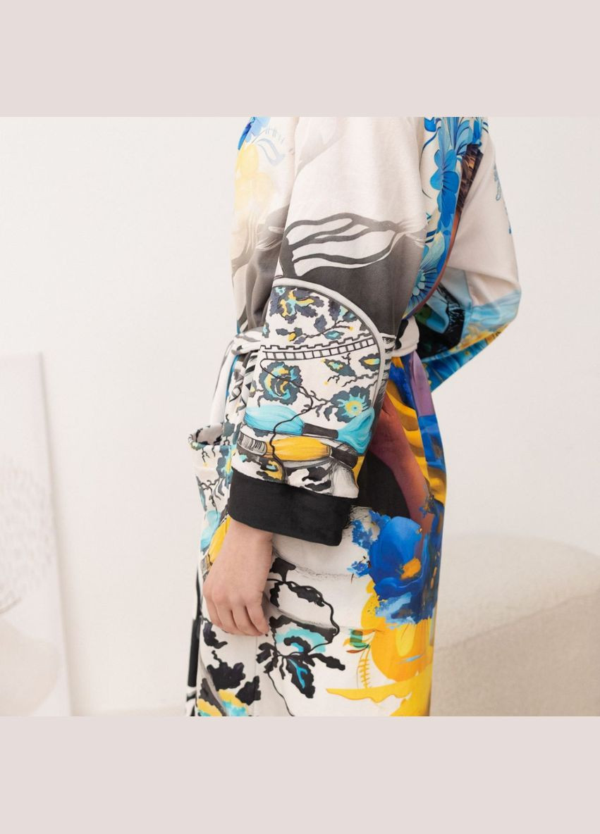 Халат жіночий з плюшевого велюру ексклюзивний Ukrainian soul 18341 XS-S FlexDress (336767050)