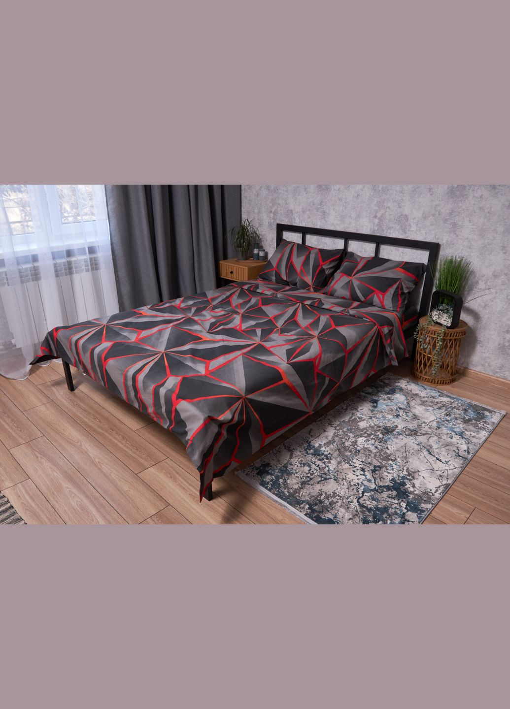 Комплект постельного белья Бязь Gold Люкс «» евро 200х220 наволочки 4х70х70 (MS-820002242) Moon&Star Geometry (286762357)