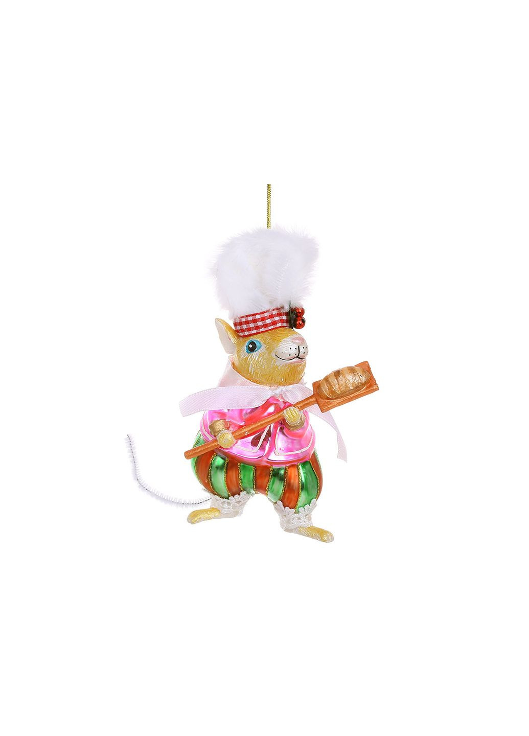 Ялинкова прикраса зі скла Мишеня - пекар 15см Home Decor (350937672)