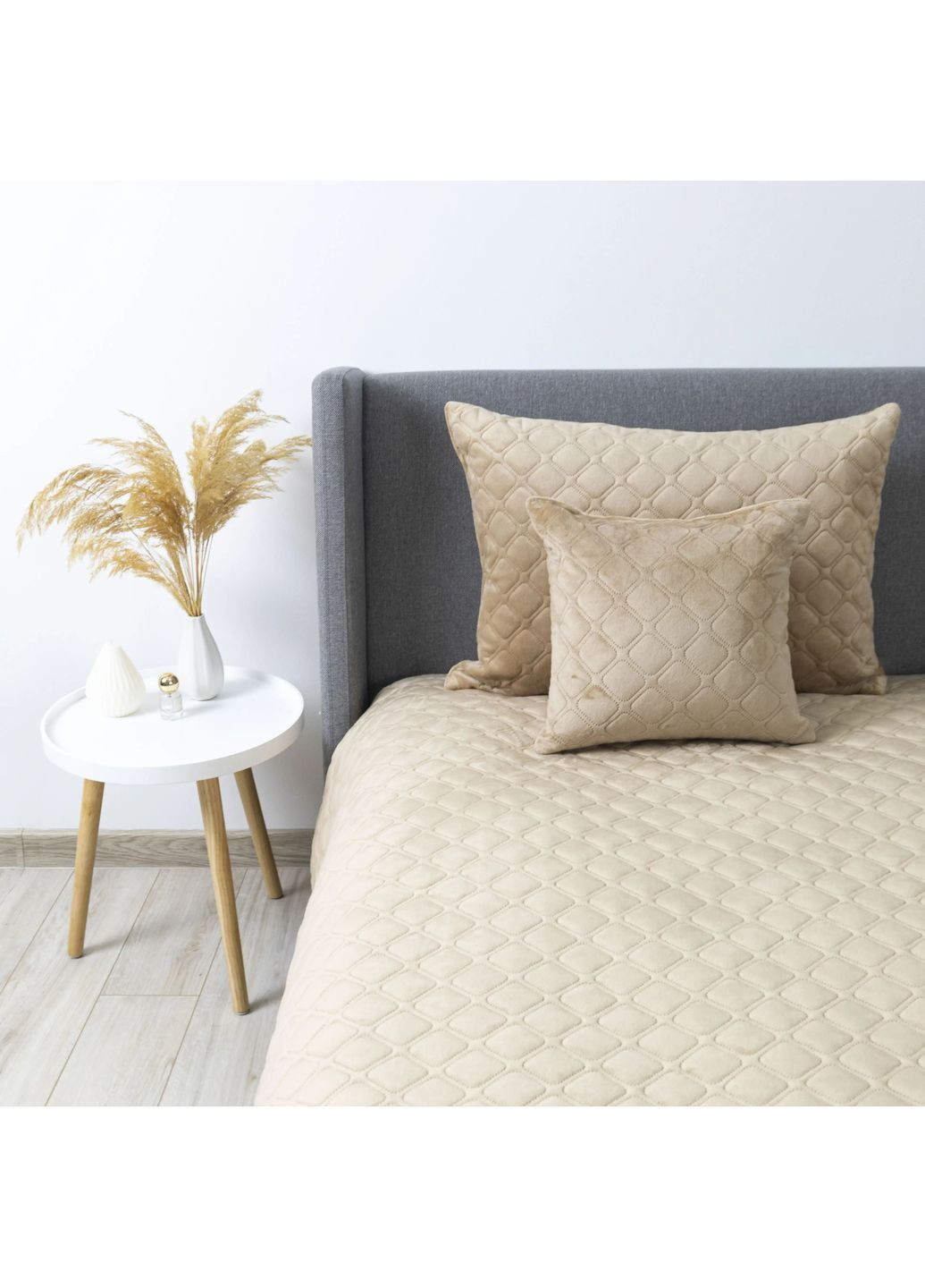 Евро покрывало 240*260 см велюровое гипоаллергенное Бежевое (24580240260) ТЕП (364100083)