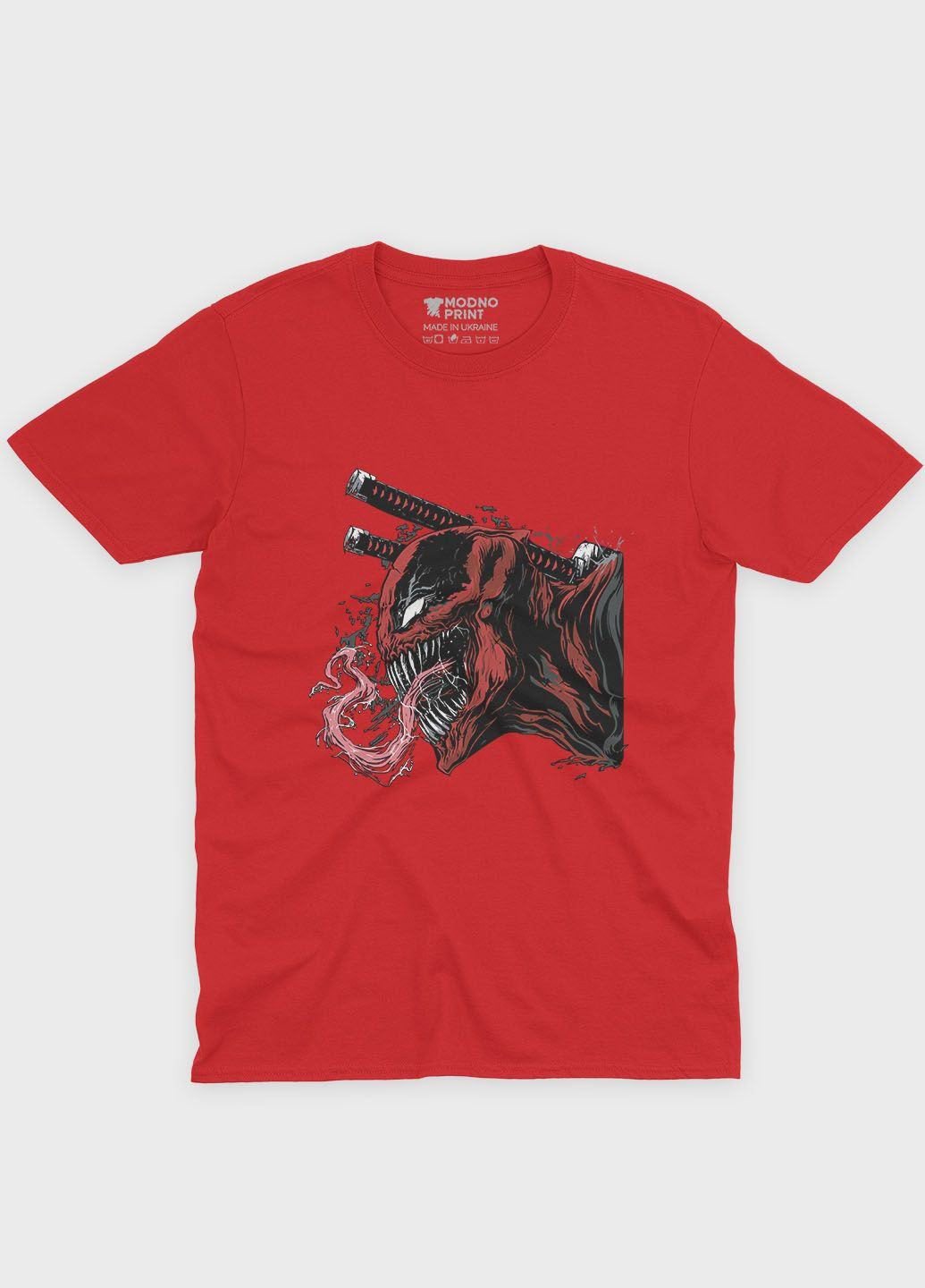 Червона демісезонна футболка для хлопчика з принтом суперзлодія - веном (ts001-1-sre-006-013-023-b) Modno