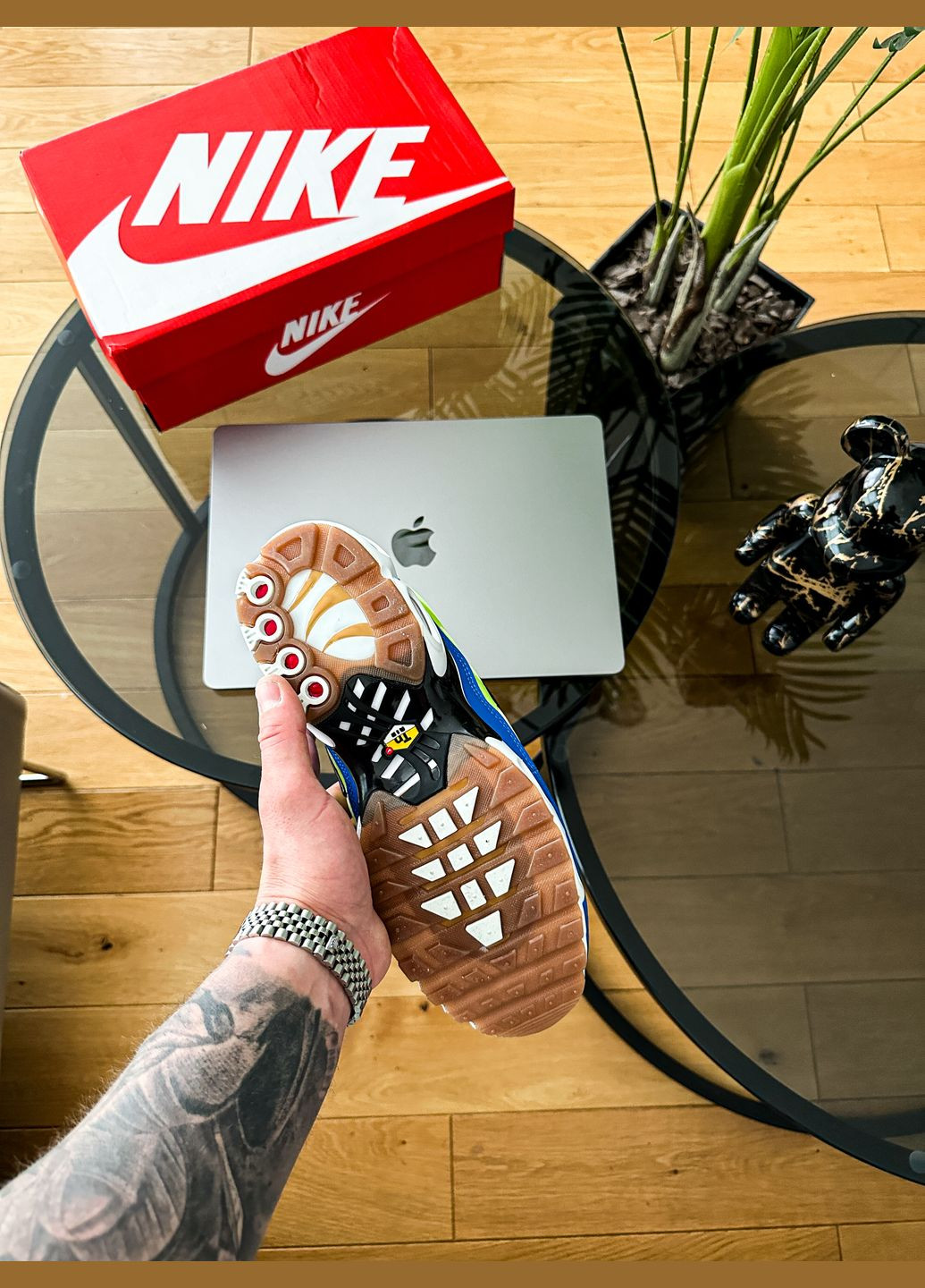 Жовті Осінні кросівки чоловічі nike air max tn plus se m. frank rudy yellow blue | найк аір макс тн плюс жовті сині No Brand