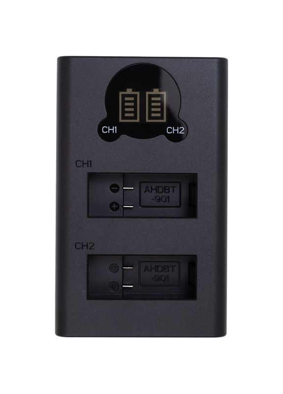 Зарядний пристрій з дисплеєм GoPro DL-AHDBT901 для двох акумуляторів PowerPlant (315434886)