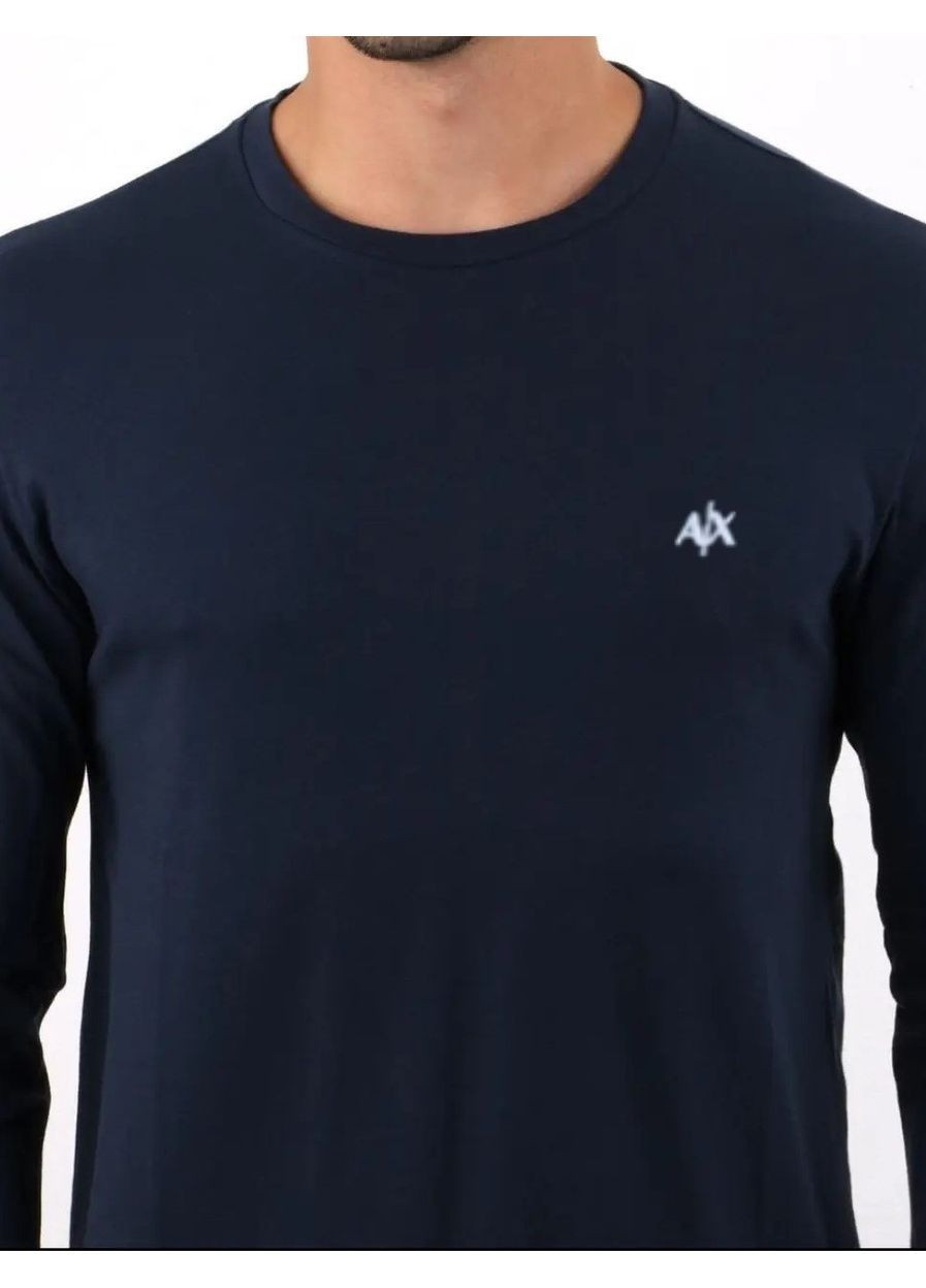 Темно-синий демисезонный повседневный, кэжуал лонгслив Armani Exchange