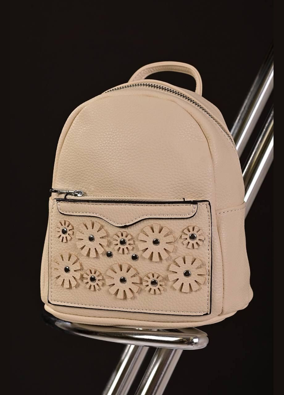 Жіночий маленький рюкзак молочний код 7-16 PTR No Brand (317769365)