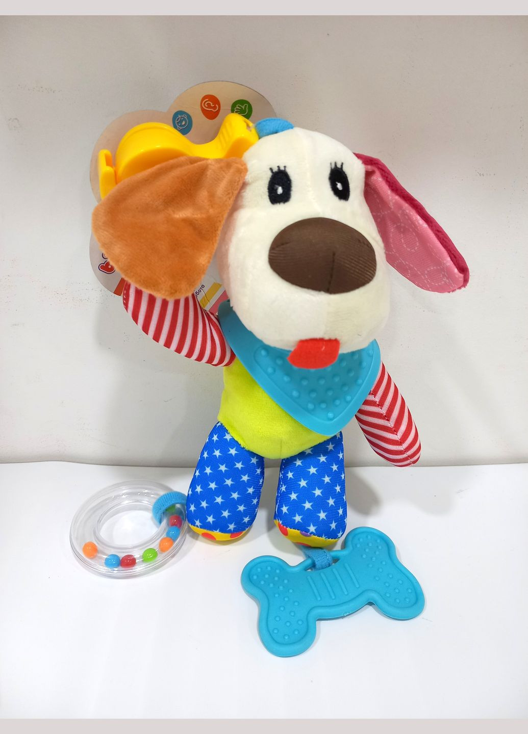 Брязкальце C 51204, пищалка, "мелодія дощу", шарудливі елементи, в пакеті (6900067512048) Собачка Вид 2 Bimbo (304995806)