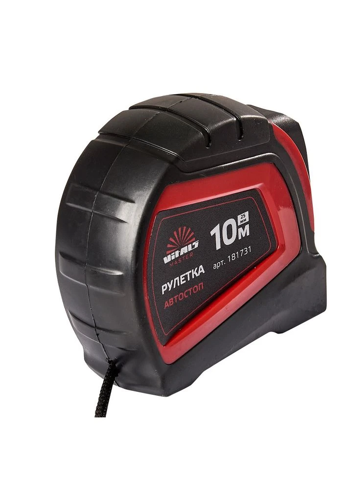 Рулетка 10 м х 25 мм автостоп Master 181731 Vitals (382013958)