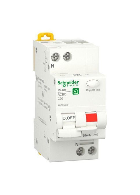 Дифавтомат Schneider 1P+N C 20А 6кА 30мА AC 230В RESI9 Schneider R9D25620 Schneider Electric (336905747)