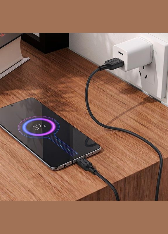 Кабель для зарядки Micro-USB Android X90 100см |2.4A| Чорний Hoco (337350794)