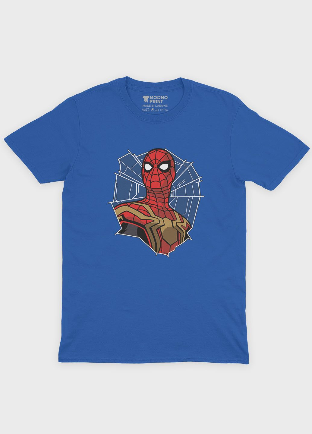 Синя демісезонна футболка для дівчинки з принтом супергероя - людина-павук (ts001-1-grr-006-014-092-g) Modno