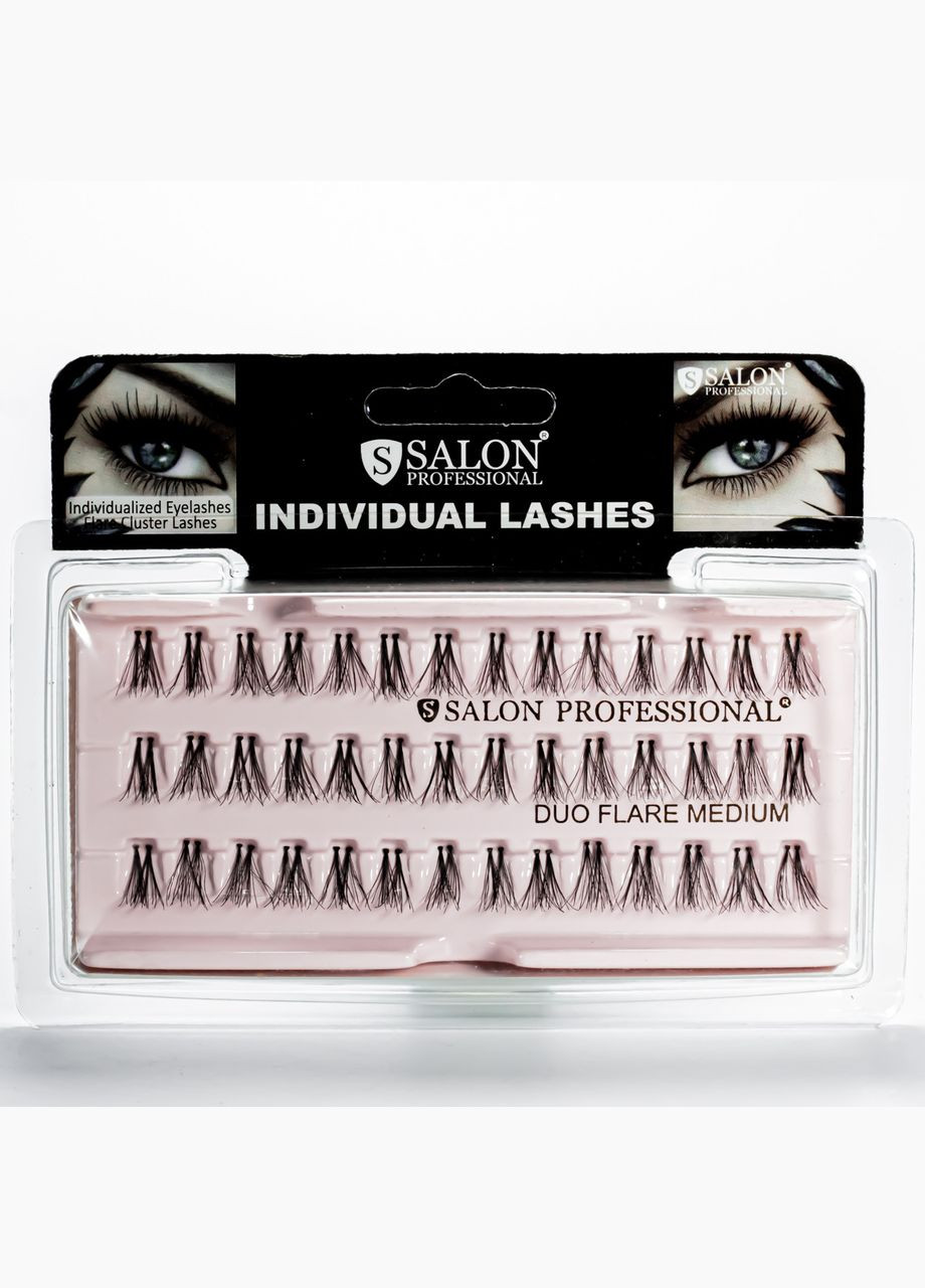 Пучкові вії для нарощування подвійні Salon Duo Flare Individual Lashes MEDIUM Salon Professional (318471327)