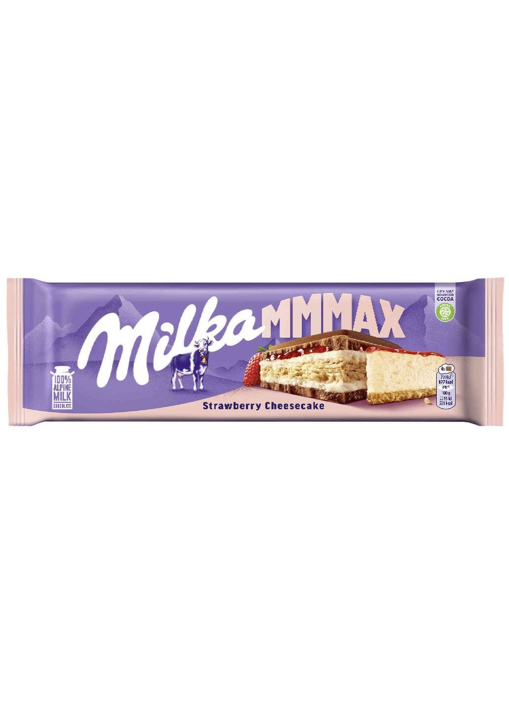 Шоколадка большая со вкусом Strawberry Cheesecake 300г Milka (373282002)