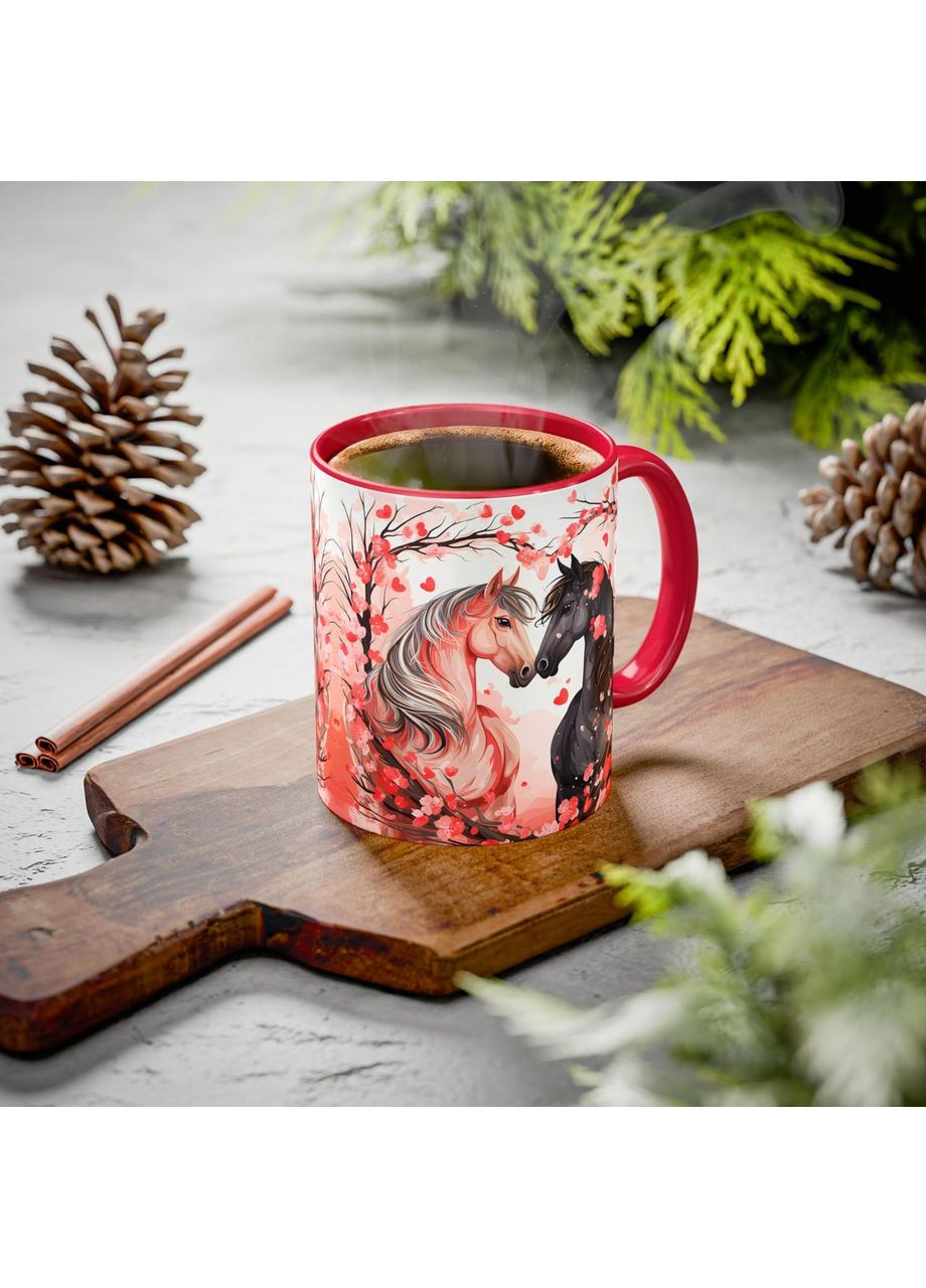 Керамическая чашка с дизайном "Пара лошадей" No Brand (368671866)