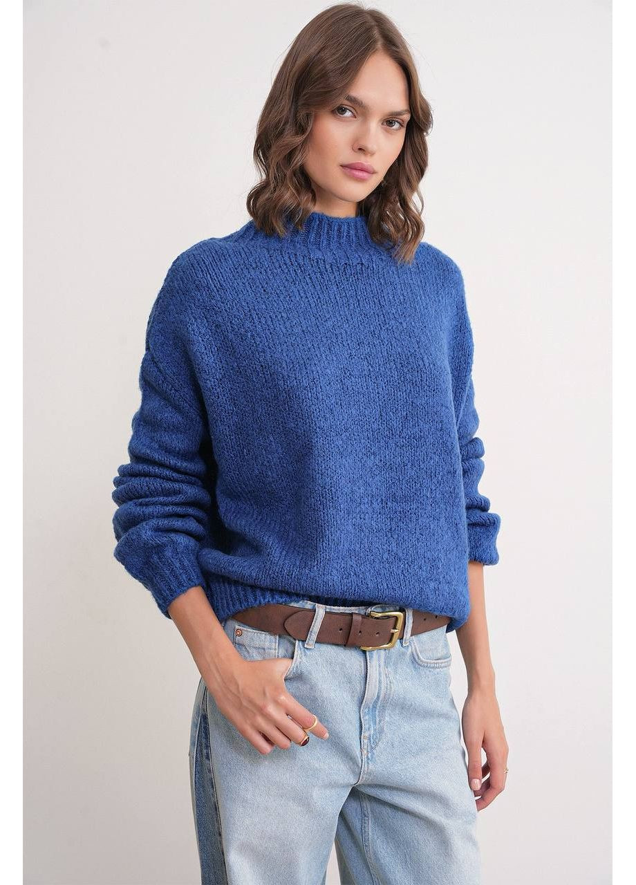 Блакитний демісезонний светр універсальний з машинною в’язкою (туреччина) — заміри в описі DK/DL Мода без кордонів