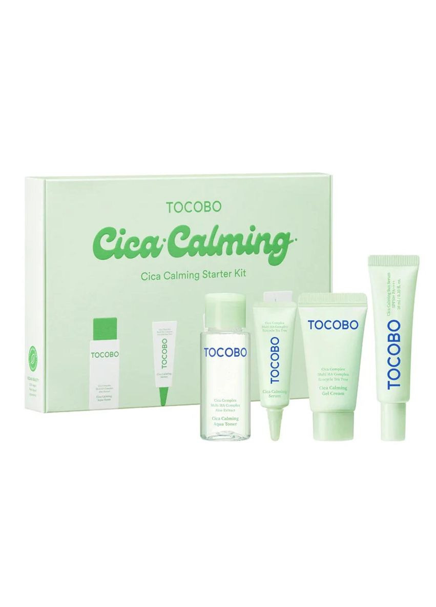 Набор мини версий успокаивающих средств Cica Calming Starter Kit (тонер, сыворотка, крем, лосьон) Южная Корея TOCOBO (351386099)