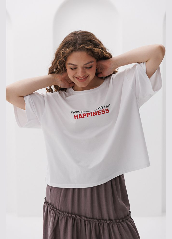 Женская футболка с надписью Strong people always get happiness Arjen - (297788433)
