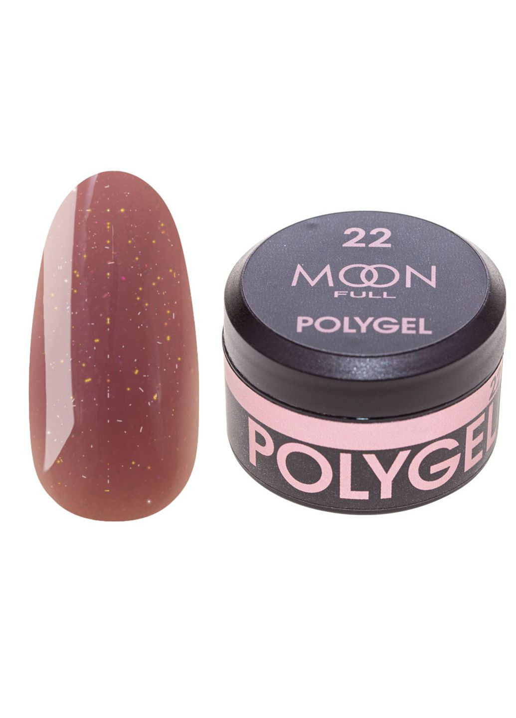Полигель для наращивания ногтей Full Poly Gel №22 Розовый Дым с шиммером 15 мл Moon (294340115)