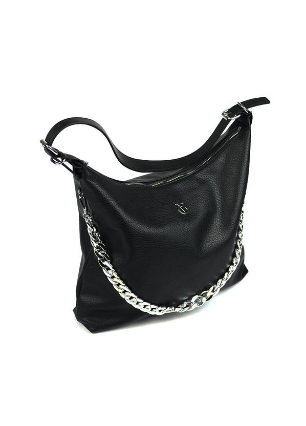 Черная женская большая мягкая сумка мешок шоппер с ручкой на одно плечо No Brand (279830274)
