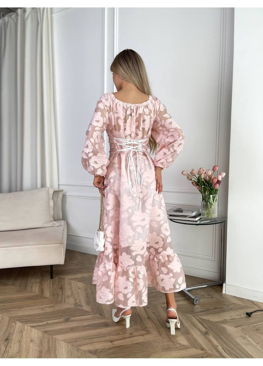Пудрова святковий сукня Vione з квітковим принтом