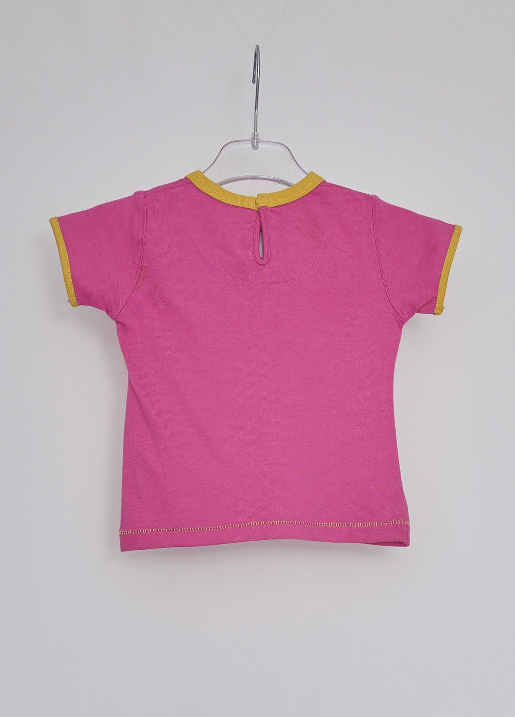 Розовая летняя футболка розово-черный Mauli