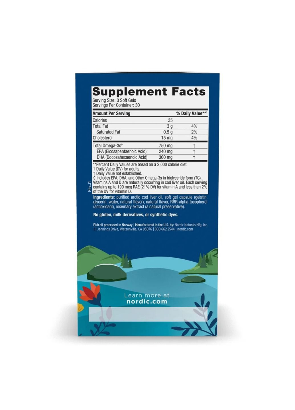 Комплекс жирних кислот Arctic Cod Liver Oil - 90 softgels Nordic Naturals (364201448)