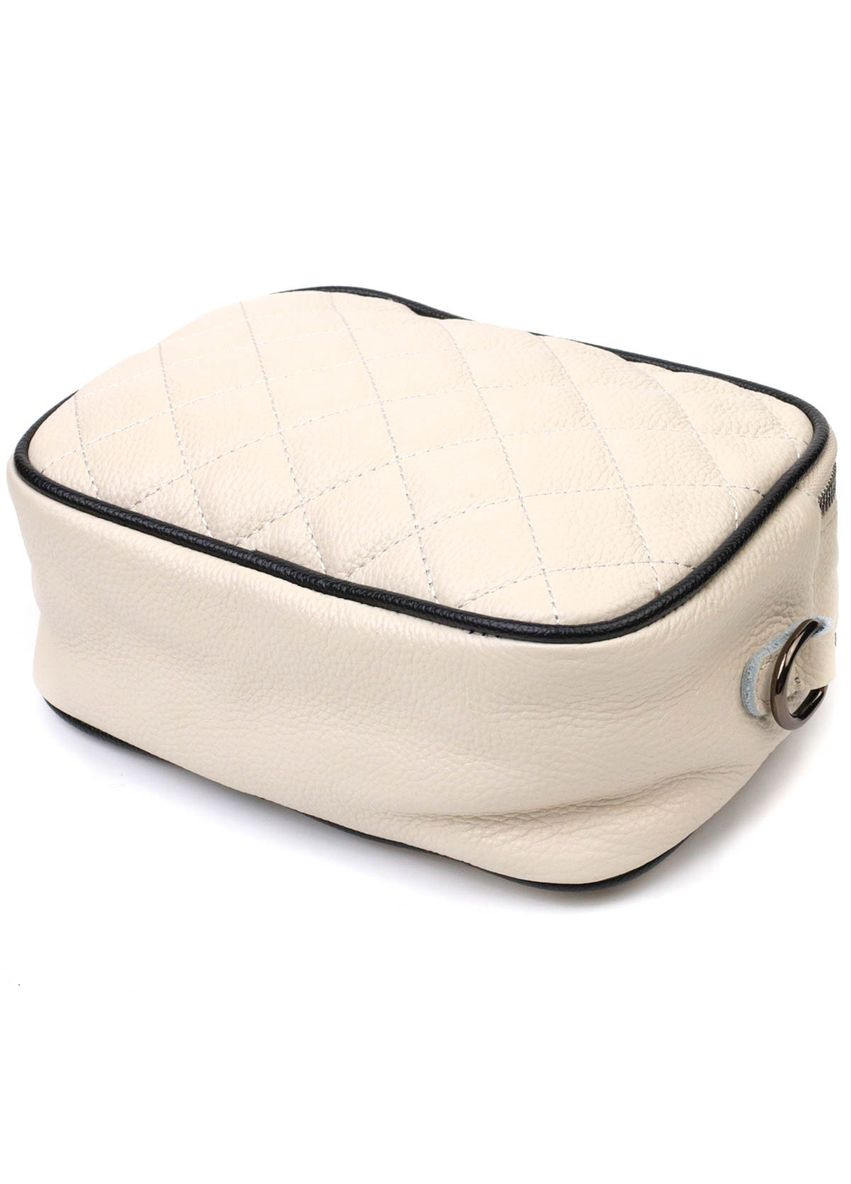 Сумка кросс-боди прямоугольная из натуральной кожи 22117 Белая Vintage (329149086)