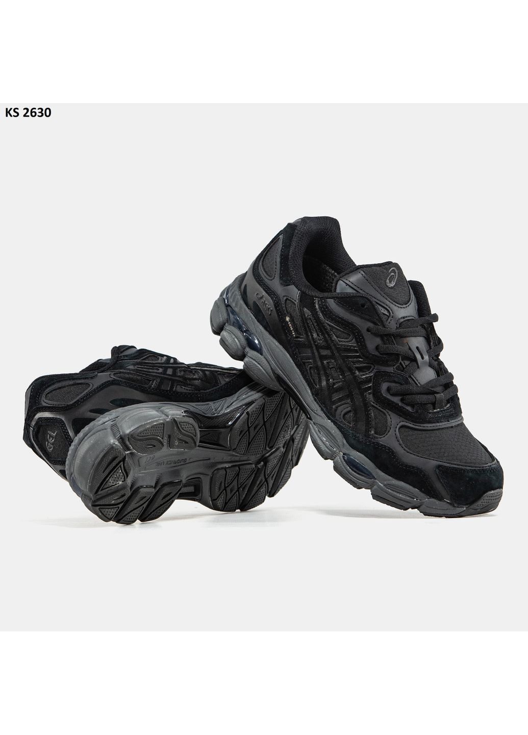 КРОССОВКИ ЖЕНСКИЕ ASICS GEL-NYC GORE-TEX BLACK GRAY АСИКС ГЕЛЬ НЮК No Brand чёрные демисезоны (367176994)