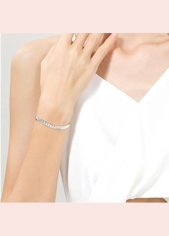 Браслет для чоловіка або жінки 20 см сріблястий Кобра 5 мм Fashion Jewelry (285110730)