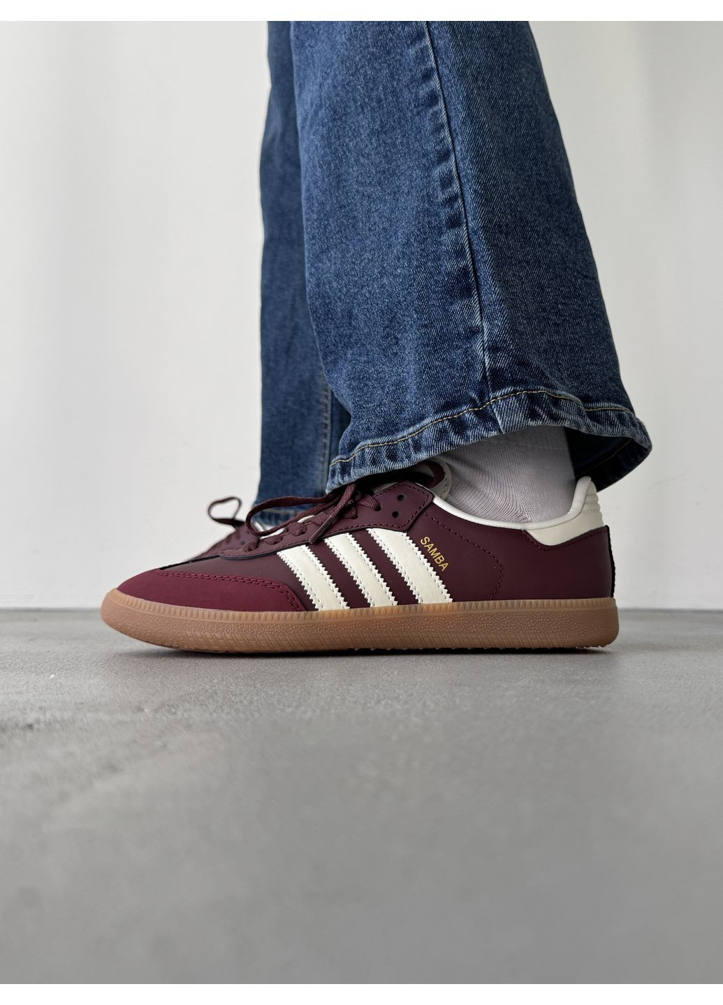 Комбіновані Осінні кросівки чоловічі adidas samba bordo адідас самба No Brand