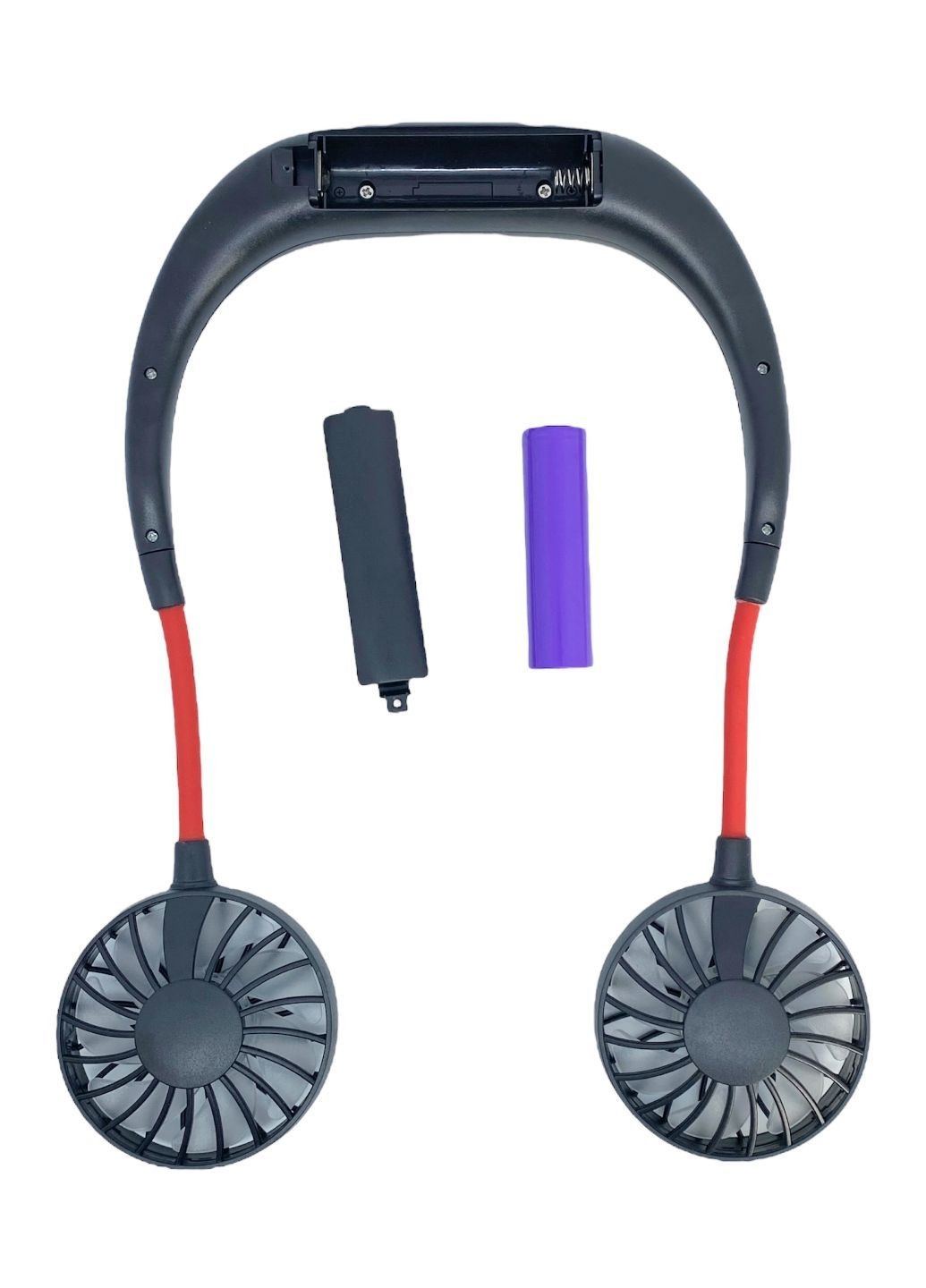 Вентилятор на акумуляторі подвійний на шию портативний зарядка від USВ чорний Sports Necklace Fan No Brand (335821230)