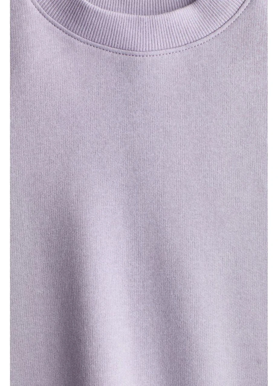 H&M свитшот для девочки 🎀 фиолетовый на флисе 💜 фиолетовый праздничный, спортивный, деловой, повседневный, кэжуал трикотаж, флис