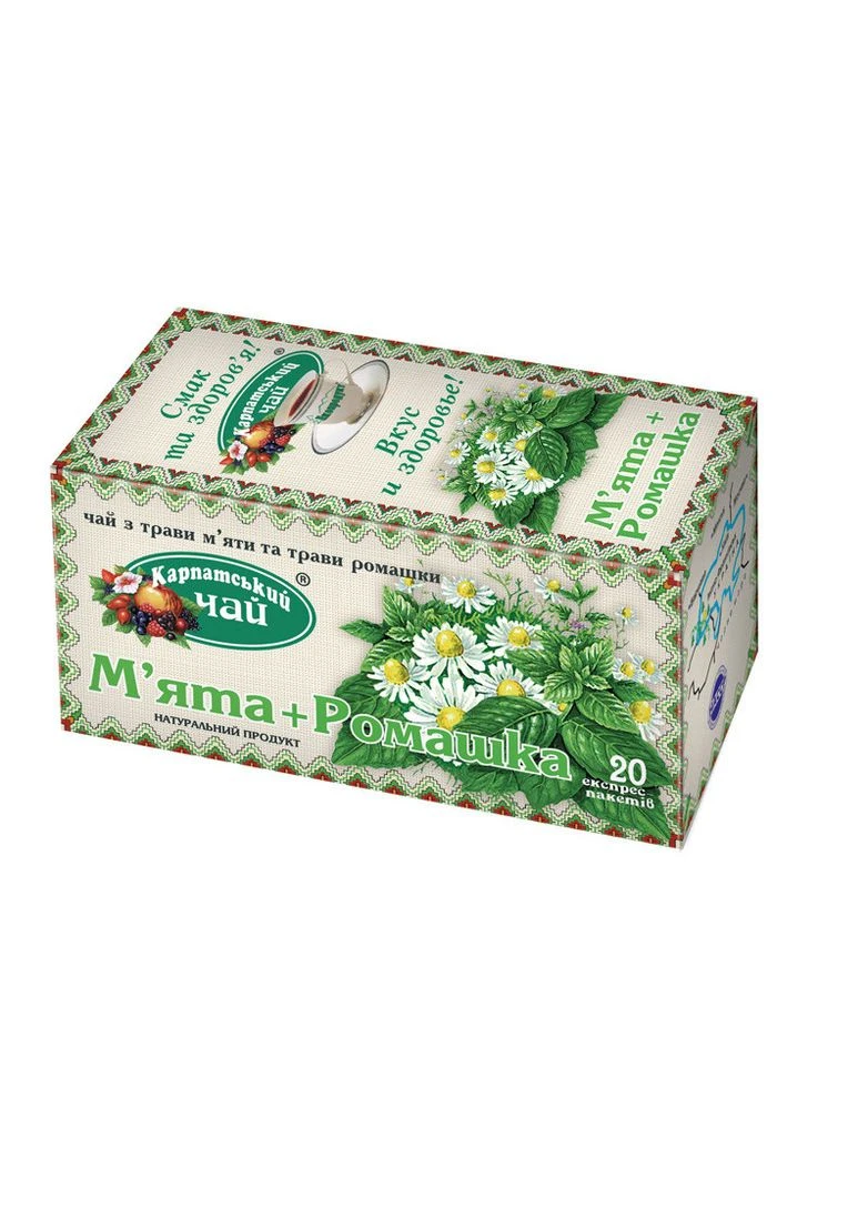 Карпатський чай М'ята+Ромашка у пакетиках 20шт No Brand (386695359)