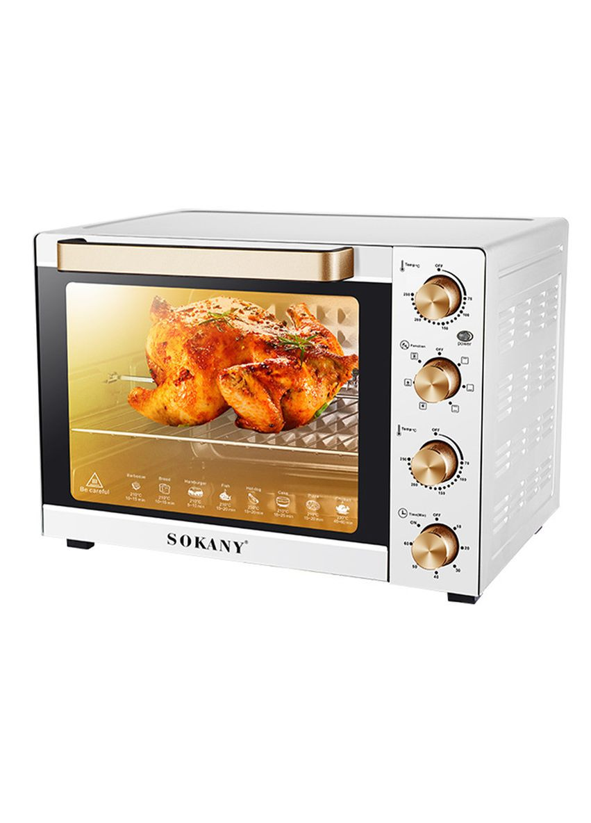 Духовка электрическая настольная SK-10010 объемом 60 литров с таймером, белый. Sokany (328603184)