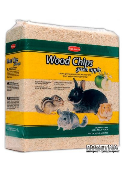 Наполнитель для грызунов Wood chips apple Древесный впитывающий 1 кг (14 л) (PP00016) Padovan (308894009)