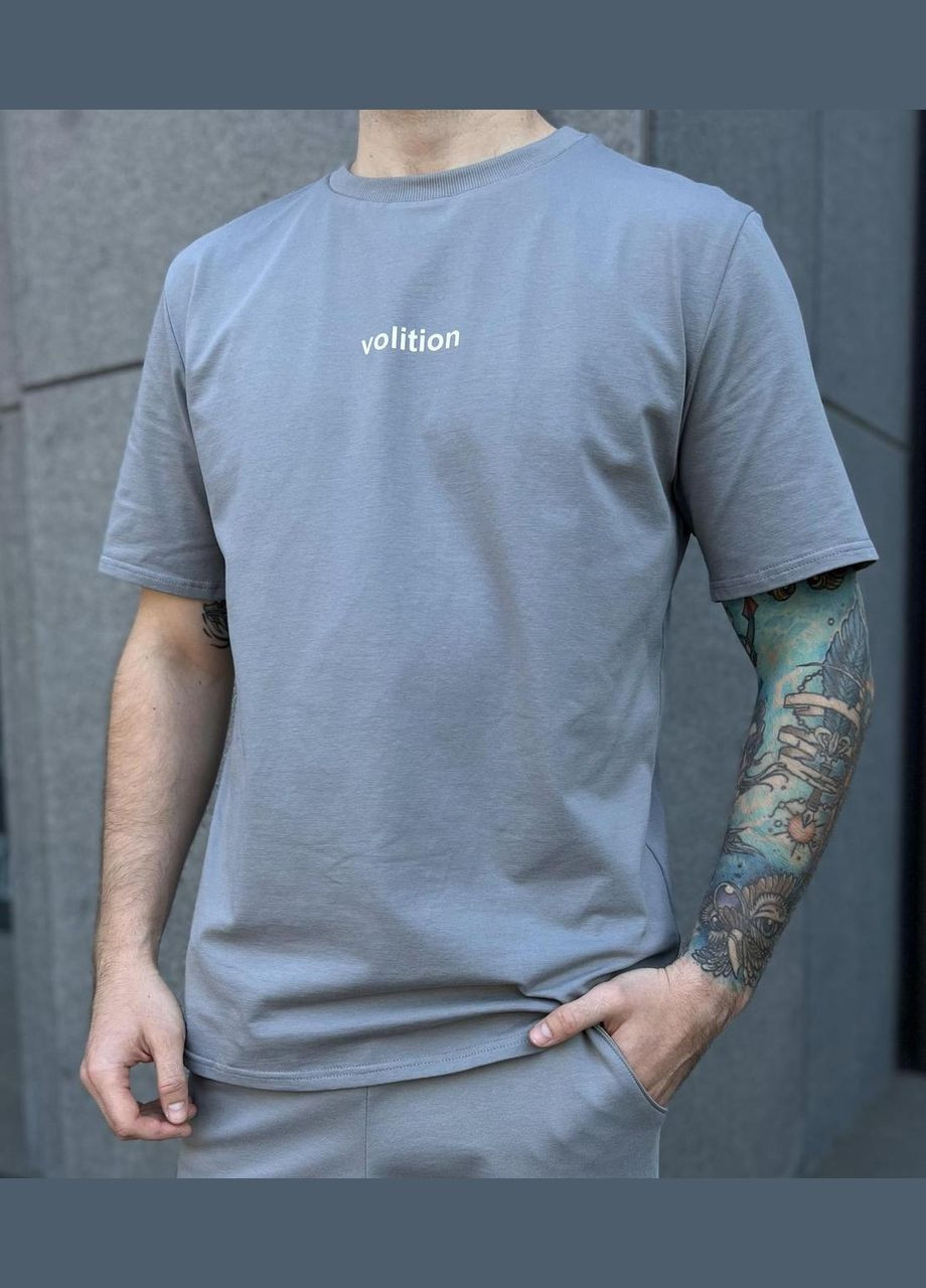 Серая футболка мужская базовая стрейч кулир с коротким рукавом JUGO Volition VolF