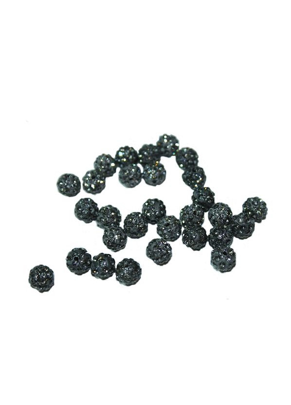 Шарики для браслетов Шамбала со стразами 10мм Серый FROM FACTORY SAS (360895429)