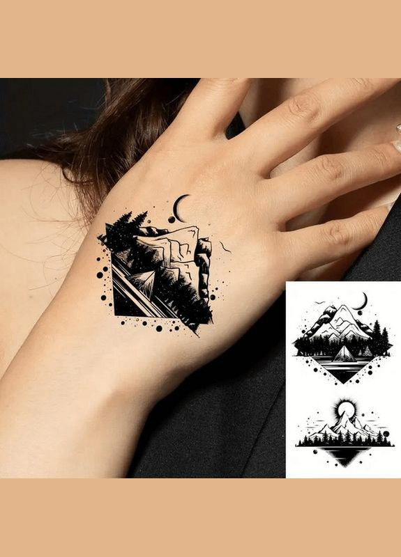 Набір дитячих тимчасових тату "Чорні міні №3" black-tattoo-mini-set-3-3, 30 штук по 9,5*5,5 см Fresh Tattoo (316271420)