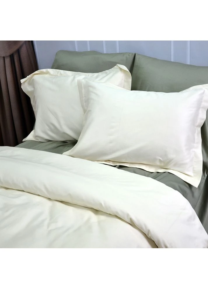 Постельное белье ДУЭТ MILK CHAMPAGNE/OLIVE Premium Сатин MERISET - Полуторное Верховинка MS-550344 (403310245)