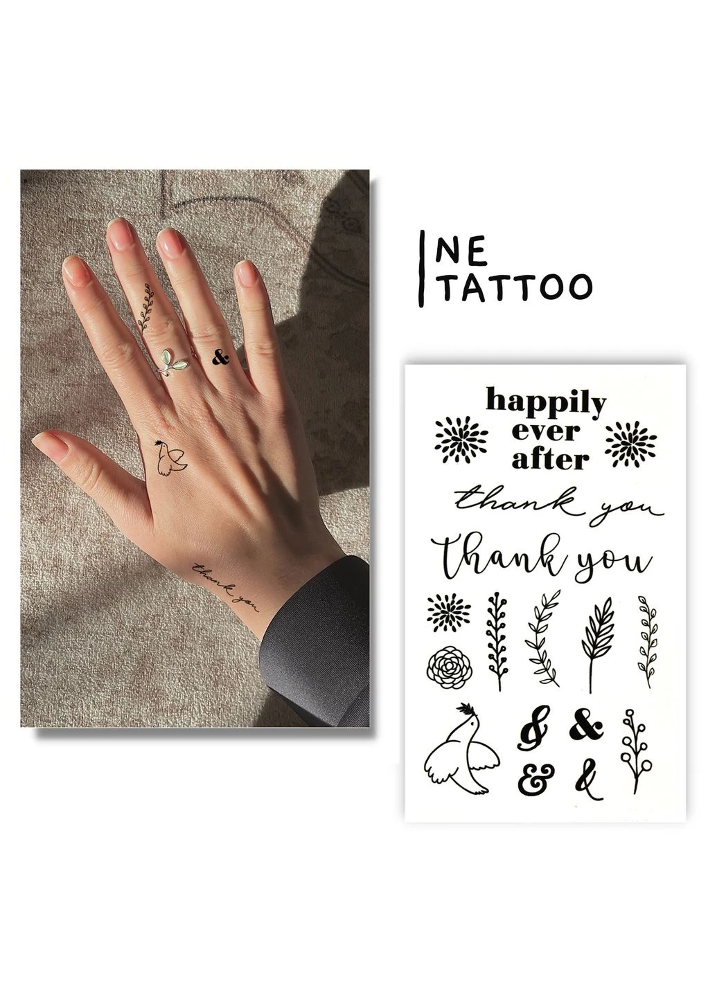 Временная водостойкая тату "Happily" No Brand (314524531)