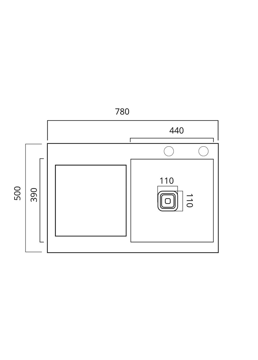Кухонна мийка 78*50С R нержавійка Handmade (поглиблена полиця, 3.0/1.0 мм) Platinum (336938578)