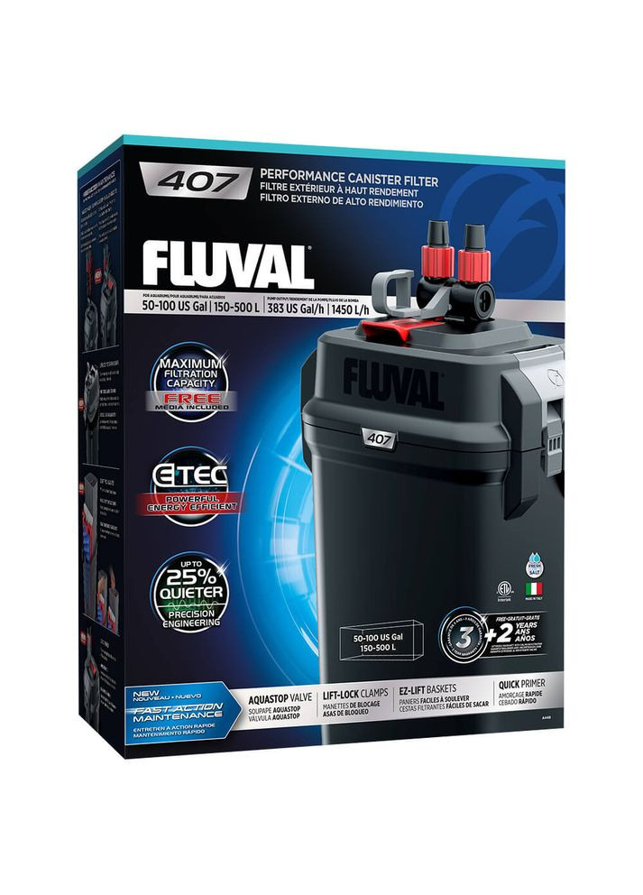 Наружный фильтр для аквариума 407, 1450 л/ч до 500 литров Fluval (292259821)