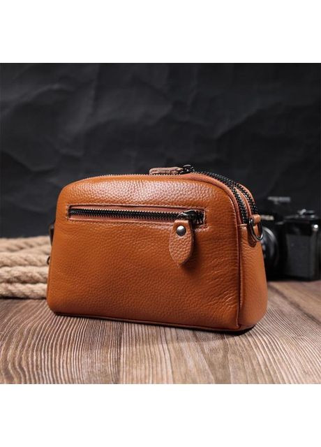 Сумка крос-боді через плече жіноча з натуральної шкіри Рудий 36461 Vintage (353873164)
