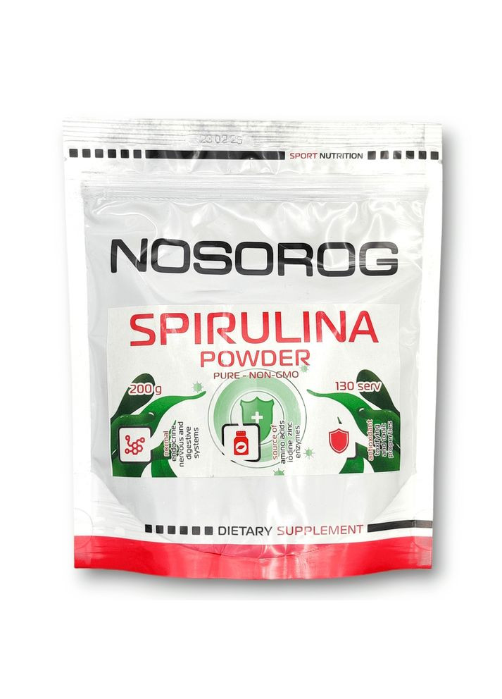 Натуральна добавка Nosorog Spirulina, 200 грам Nosorog Nutrition (324607940)